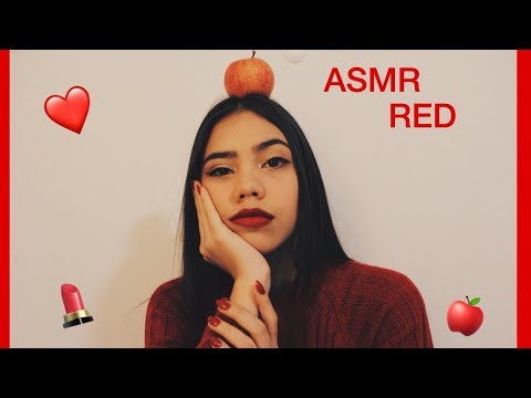 ASMR RED🍎 (Tapping, mouth sounds...)