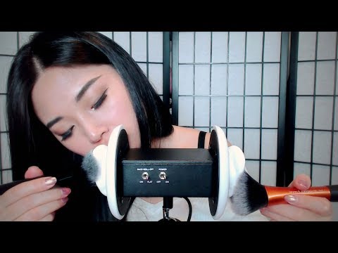 ASMR ~Ear Attention~ Mouth Sounds and Lots of Brushing