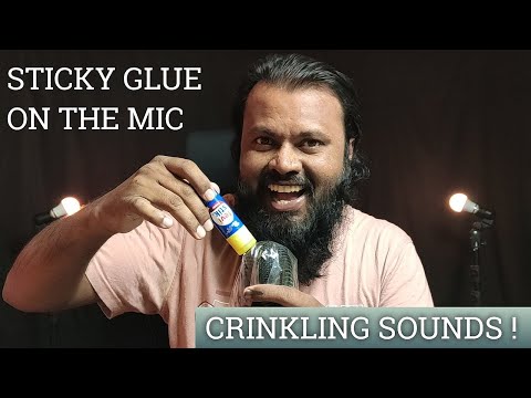 Sticky Glue On The Mic ASMR (Crinkling Sounds & Sticky Mic)