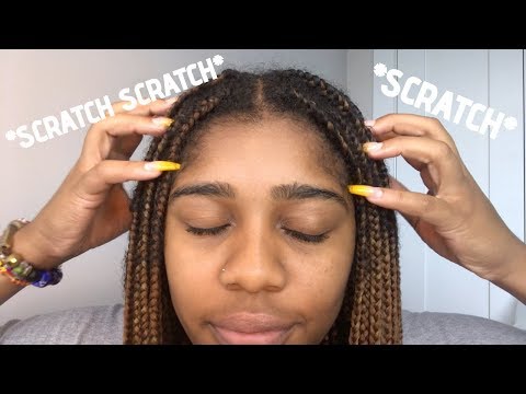 ASMR- SCALP SCRATCHING + HAIR PLAY (Slight Tongue Clicking) 💆🏽‍♀️💓