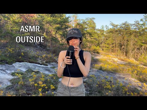 TRYING ASMR IN THE WOODS 🌳🪵 #asmr