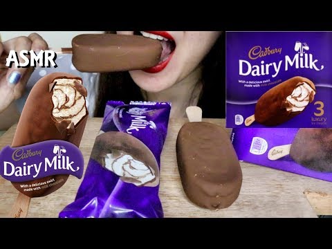 ASMR Cadbury Dairy Milk Ice Cream Eating Sounds No Talking