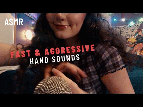ASMR Fantastically Fast & Aggressive Hand Sounds/Movements + Inaudible Whispering
