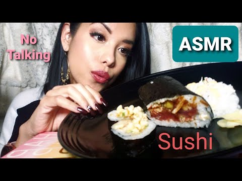 ASMR| NO TALKING Sushi Drinking Water Gulping Sounds