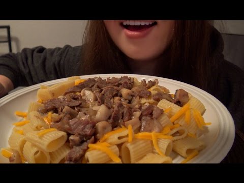 ASMR Fajitas Beef Cheesy Noodles Eating Sounds