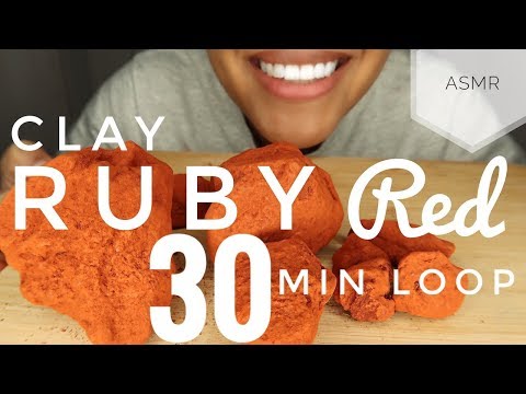 ASMR RED CLAY | Crunchy | NO TALKING | 30 Minute Loop for Sleep