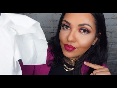 ASMR Tissue Paper Face [Touching and Whispers ]