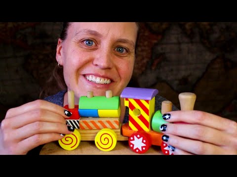 ASMR Tingly Wooden Train | Tapping, Scratching, Explaining 🚂🚃🚃