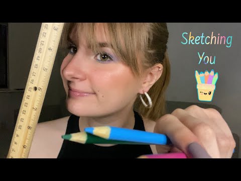 ASMR | Sketching You *Roleplay* (measuring, tracing your face, writing sounds)😴😴