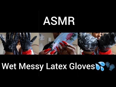 [ASMR] Wet Latex Gloves With Lotion 💦🧤