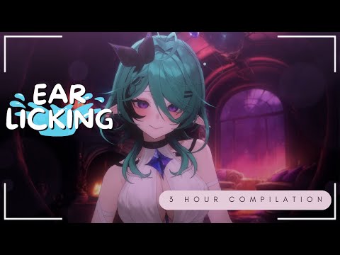 [3DIO ASMR] ear licking compilation 3 HOURS [intense] [no talking]