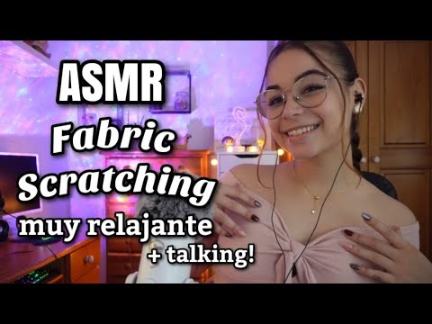 ASMR FABRIC SCRATCHING + SKIN RIBBING!👚🤲🏽 | (Mouth sounds relajantes) ASMR en español | Pandasmr