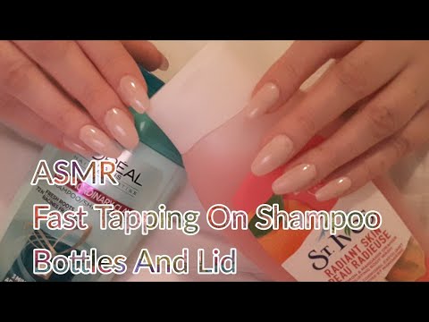 ASMR Fast Tapping On Shampoo Bottles And Lid