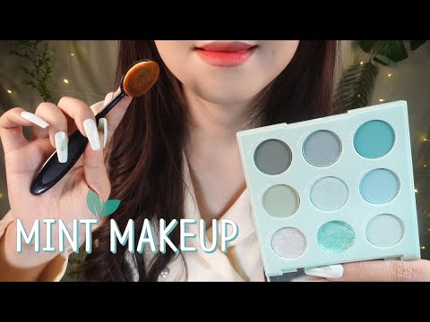 ASMR Doing Your MINT Makeup💚 (Fast & Aggressive Layered Sounds) NO TALKING