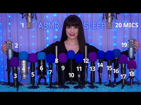 ASMR Mic Scratching - Brain Scratching with 20 MICS 🎤  No Talking for Sleep with Long Nails 💙 4K