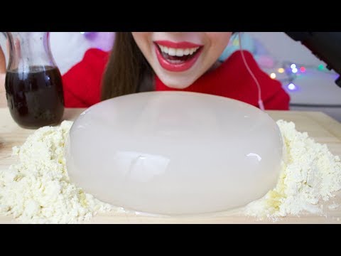 Giant RAINDROP CAKE ASMR (STICKY Satisfying Eating Sounds) *No Talking