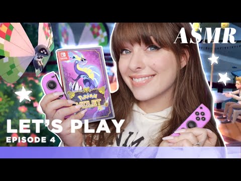 ASMR 💜 Pokemon Violet Let's Play Ep. 4 🎮~Cozy Whispered Gaming & Nintendo Switch Controller Clicks