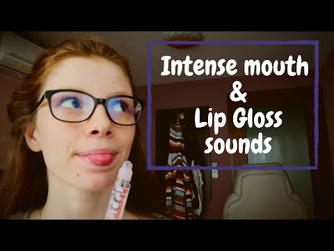 ASMR | Intense wet mouth sounds & Sticky lip gloss opening (Kisses, Tongue Fluttering)
