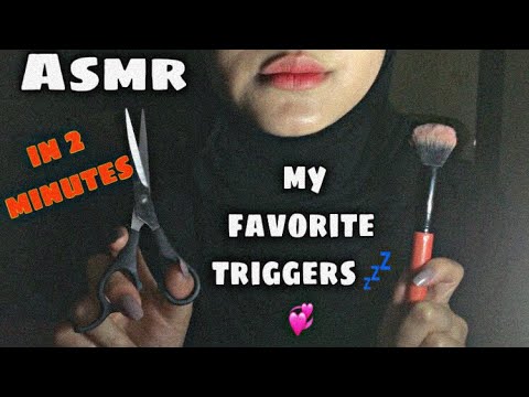 Asmr | My  Favorite Triggers in 2 minutes 🎧💕- الاصوات المفضلة لدي في دقيقتين