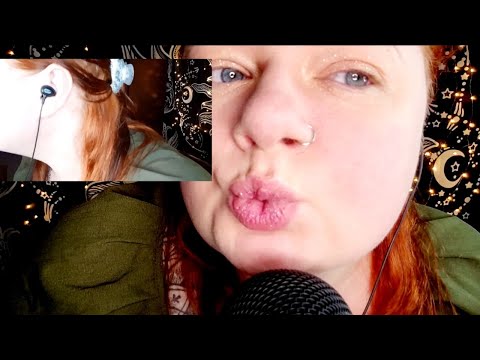 ASMR: Mouth sounds, 1 girl 2 cameras and 2 mics, different angles (whispers)