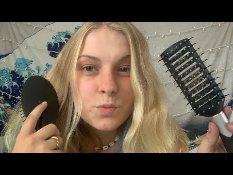 ASMR│Minimal Talking Hair Brushing + Combing ♡