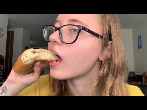 Chewy and Crunchy Mouth Sounds Mukbang ASMR (w/ Tapping and Scratching) 🥖