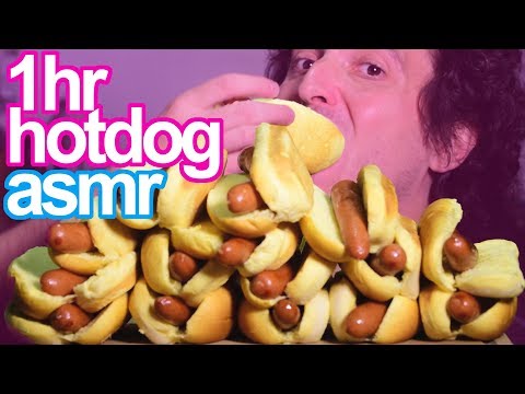 ASMR 1 Hour Hot Dog Feast ( Soft Eating Sounds Loop) 먹방 | Nomnomsammieboy