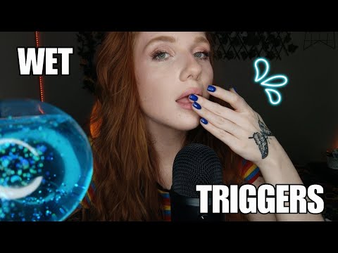 ASMR | Wet & Delicate Trigges (spit painting, mouth sounds, spoolie, lip balm & more) ✨😌