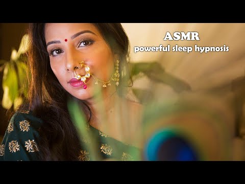 [ASMR] Hindi Eng/POWERFUL SLEEP HYPNOSIS/plucking negativity, cleaning aura, peacock feather massage