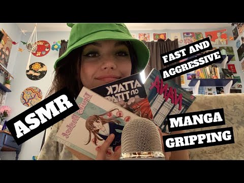 ASMR | fast and aggressive gripping, manga gripping, rambles, mic sounds