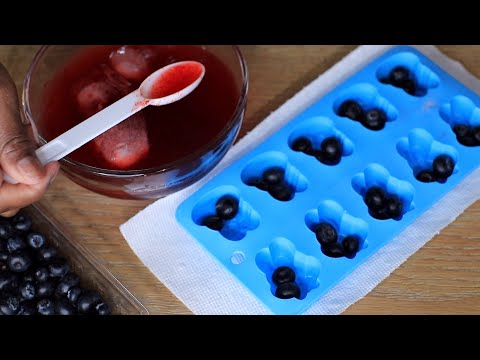 Making Bunny Shape ASMR JELLO Blueberry Cherry