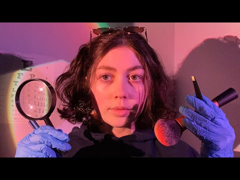 ASMR face and skin examination FAST and aggressive roleplay (personal attention roleplay) (gloves)