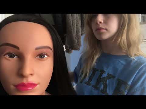 asmr ~ mannequin hairplay 👩🏻 (tracing, personal attention, and brushing)