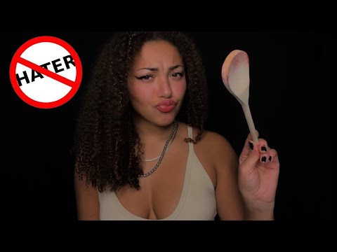 ASMR Eating All The Haters & Negativity (WOODEN SPOON MOUTH SOUNDS) 🥄