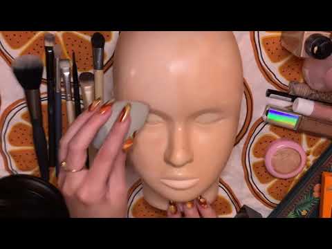 ASMR~ makeup on mannequin- tingly makeup and whisper sounds