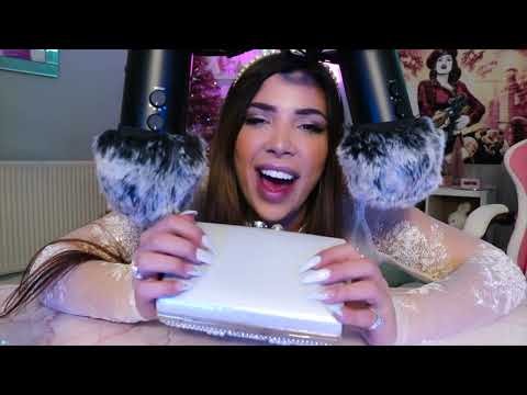 ASMR Crystal Swan and Pearl Bag Tapping and Scratching 🦢 💎