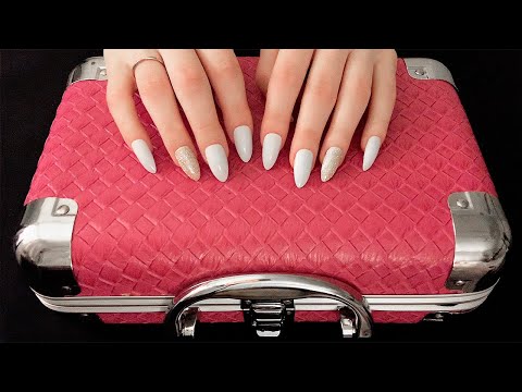 ASMR Tapping and Scratching on Woven Suitcase (no talking)