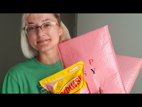 ASMR | Ipsy Unboxing & while eating Pink Starburst w/ Package Crinkles, Lid Sounds, & Mouth Sounds