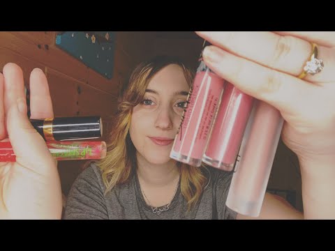 ASMR Lipgloss and Chewing gum(mouth sounds)