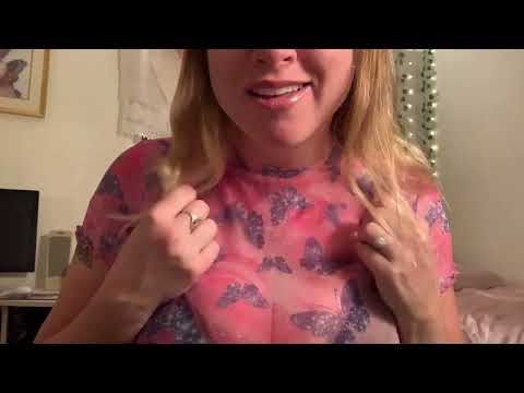 ASMR Butterfly Shirt Fabric Scratching & Whisper Ramble 🦋