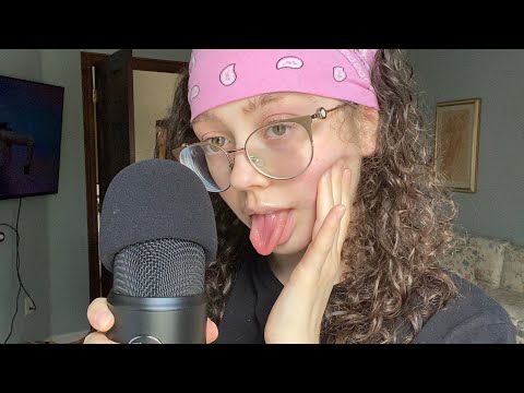 ASMR eating my blue yeti with the foam mic cover (mic licking) (wet mouth sounds) (hand movements)