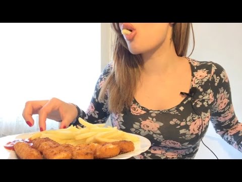 Fish (Fingers) & Chips (ASMR Eating Sounds)