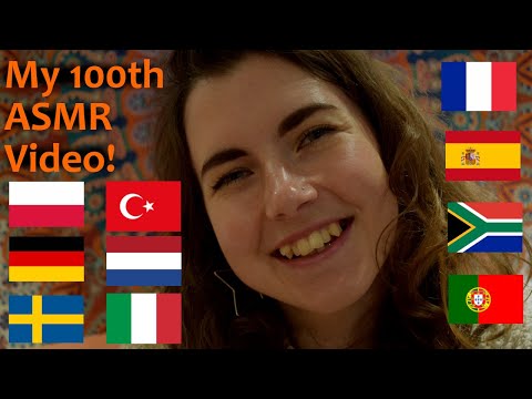 ASMR: Counting to 100 in 10 Languages for my 100th Video! [Soft, Clicky Whispers and Hand Movements]