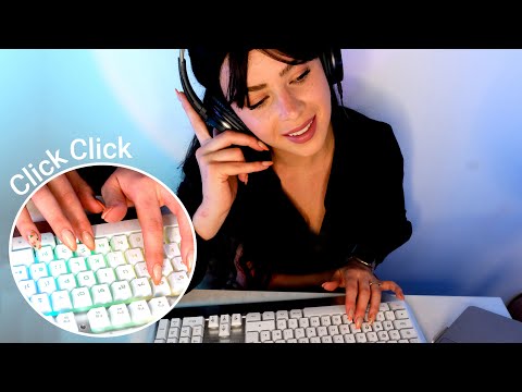 ASMR Sleep Call Centre ☎️🌙 Asking You Personal Questions (Soft Spoken, Mechanical Keyboard Typing)