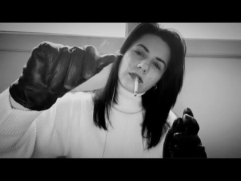ASMR | Leather Gloves 🖤🤍 (Hand Movements & Whispering)