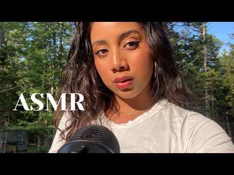 ASMR outside (hand, mouth and glass sounds)
