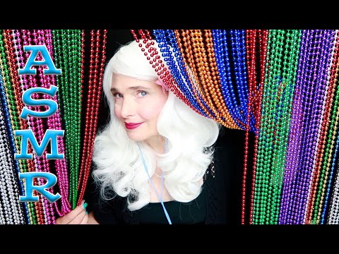 ASMR:  Bead sounds - Playing and Braiding a Bead curtain, ( No Talking, Bread to Bead clicking)