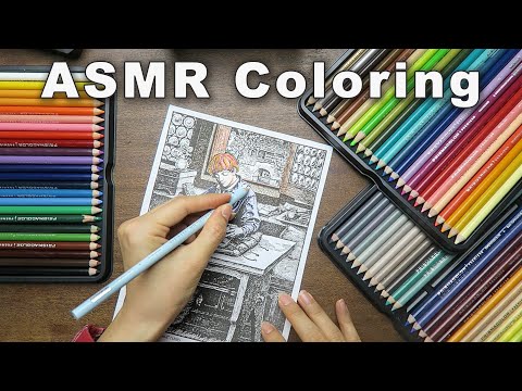 ASMR Color Pencils 🌈 Binaural Whispering, Scratching Sounds, Vintage Illustration