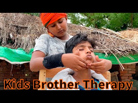 ASMR INDIAN KIDS BARBER HEAD MASSAGE THERAPY BY CHUNNY LAL TO CHHOTU ( Ep-53)