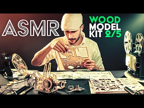 ASMR Wood Model Kit (Part 2/5) 📽️AT HOME With Me